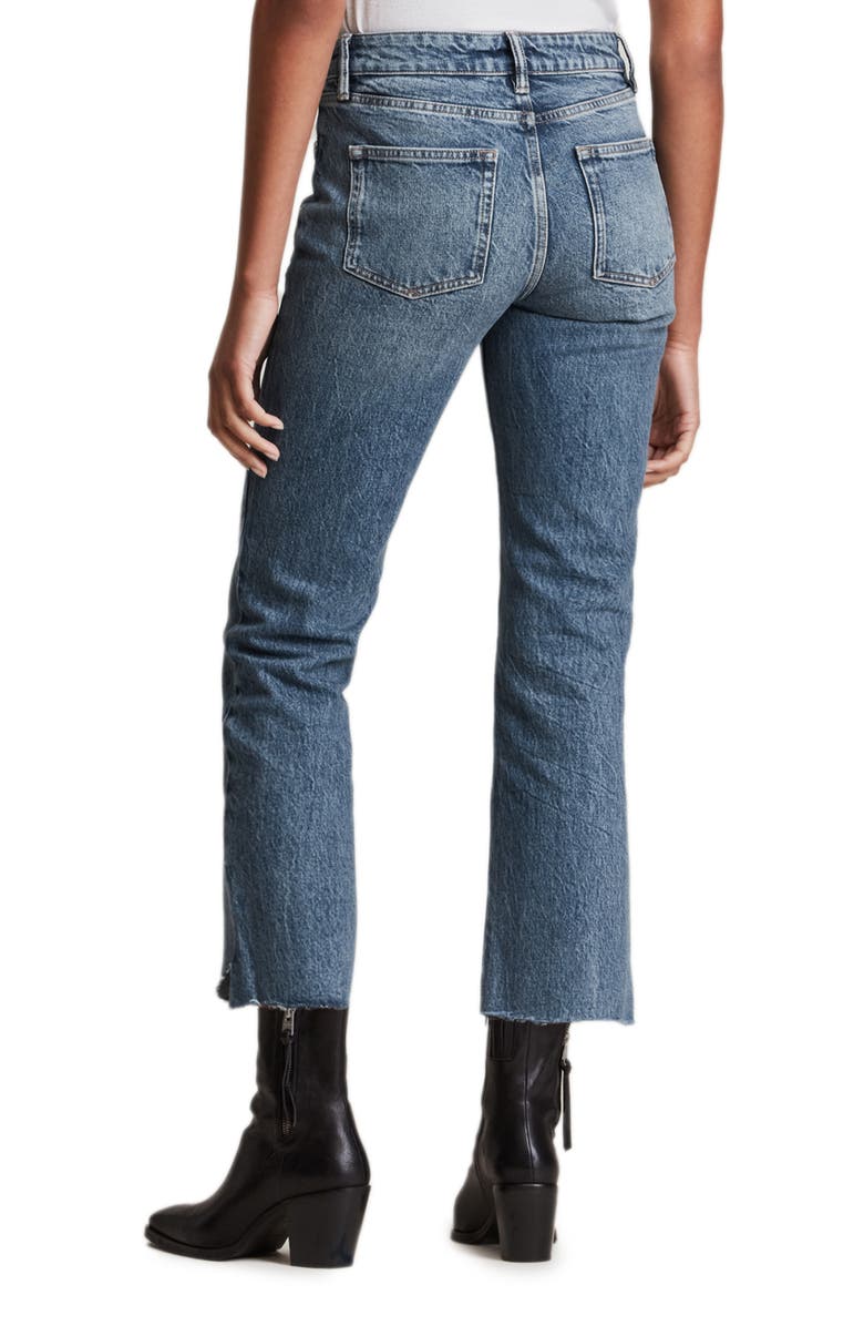 AllSaints Barely Crop Step Hem High Waist Jeans, Alternate, color, 