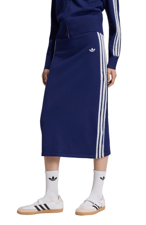 Three-Stripe Knit Midi Skirt