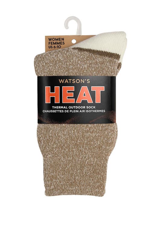 Watson's Womens Heat Thermal Crew Socks In Brown