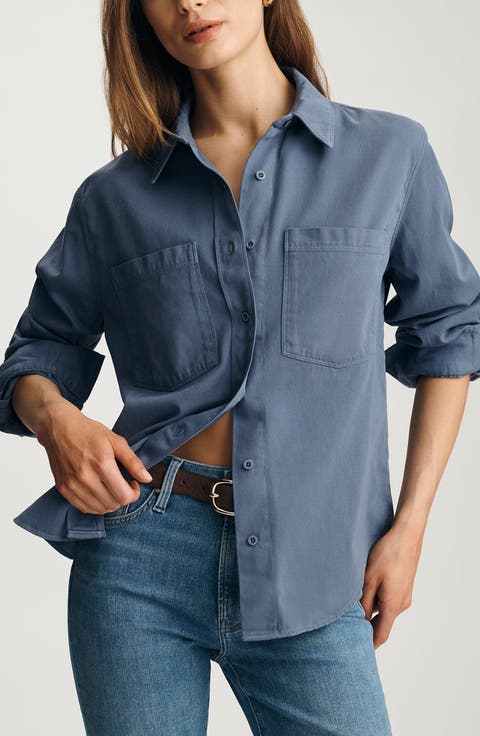 Relaxed Fit Cotton Button-Up Shirt