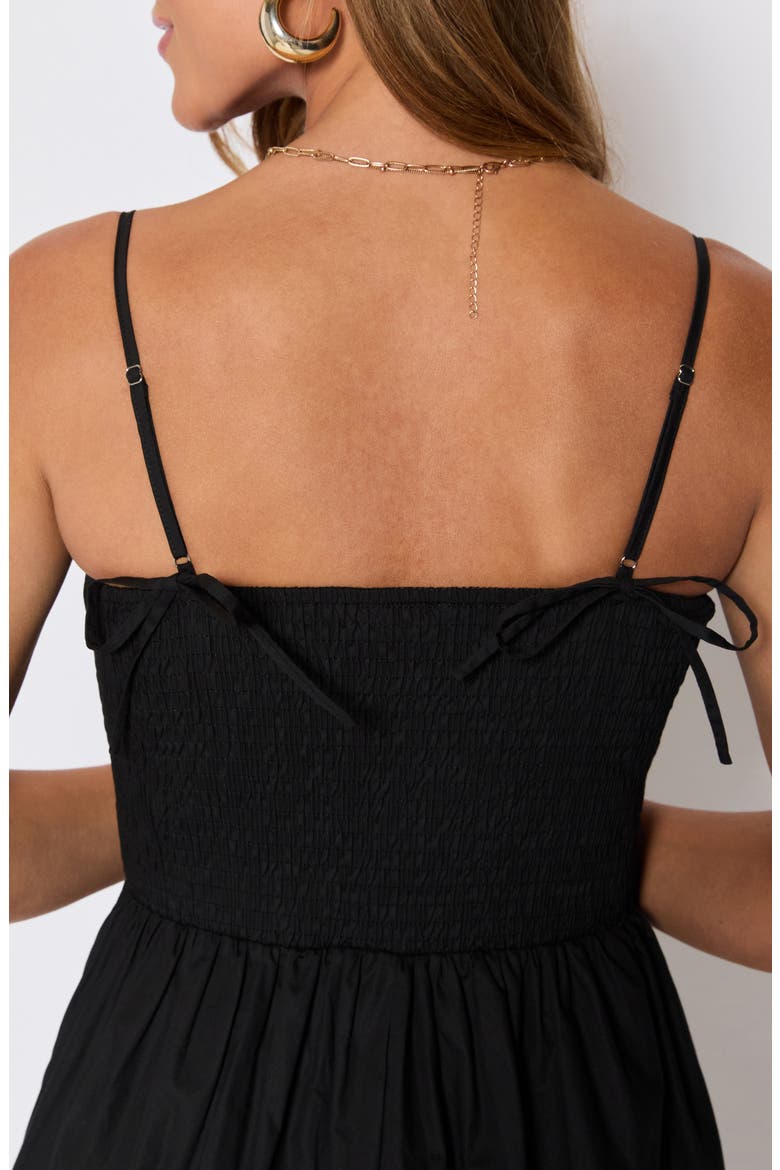 Essential Smocked Cotton Sundress (Nordstrom Exclusive), Alternate, color, BLACK