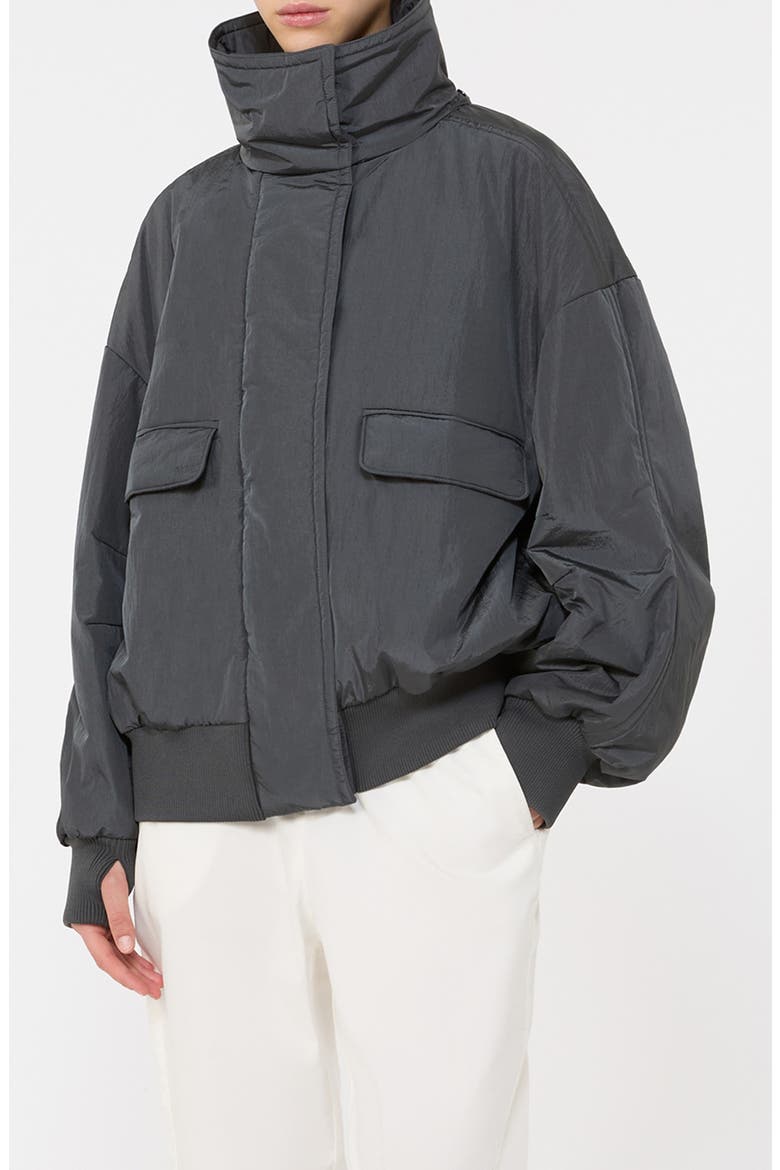 Amaca Hooded Nylon Jacket, Alternate, color, DARK GREY