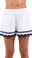 La Blanca Poolside Rickrack Linen Blend Cover-Up Shorts