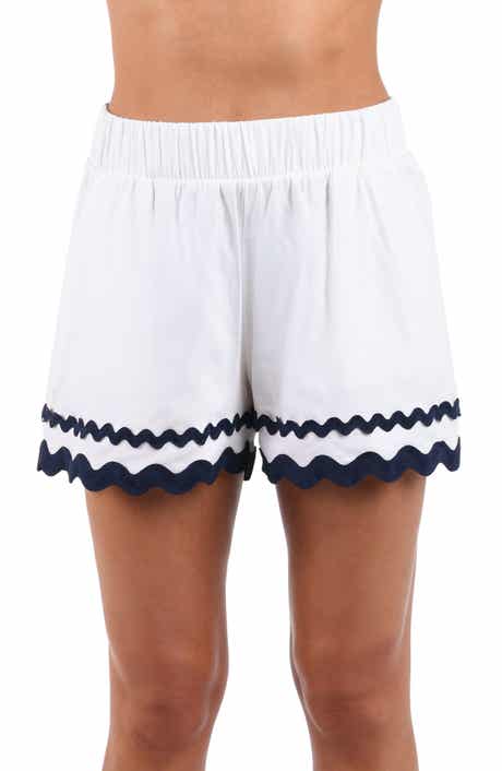 La Blanca Poolside Rickrack Linen Blend Cover-Up Shorts