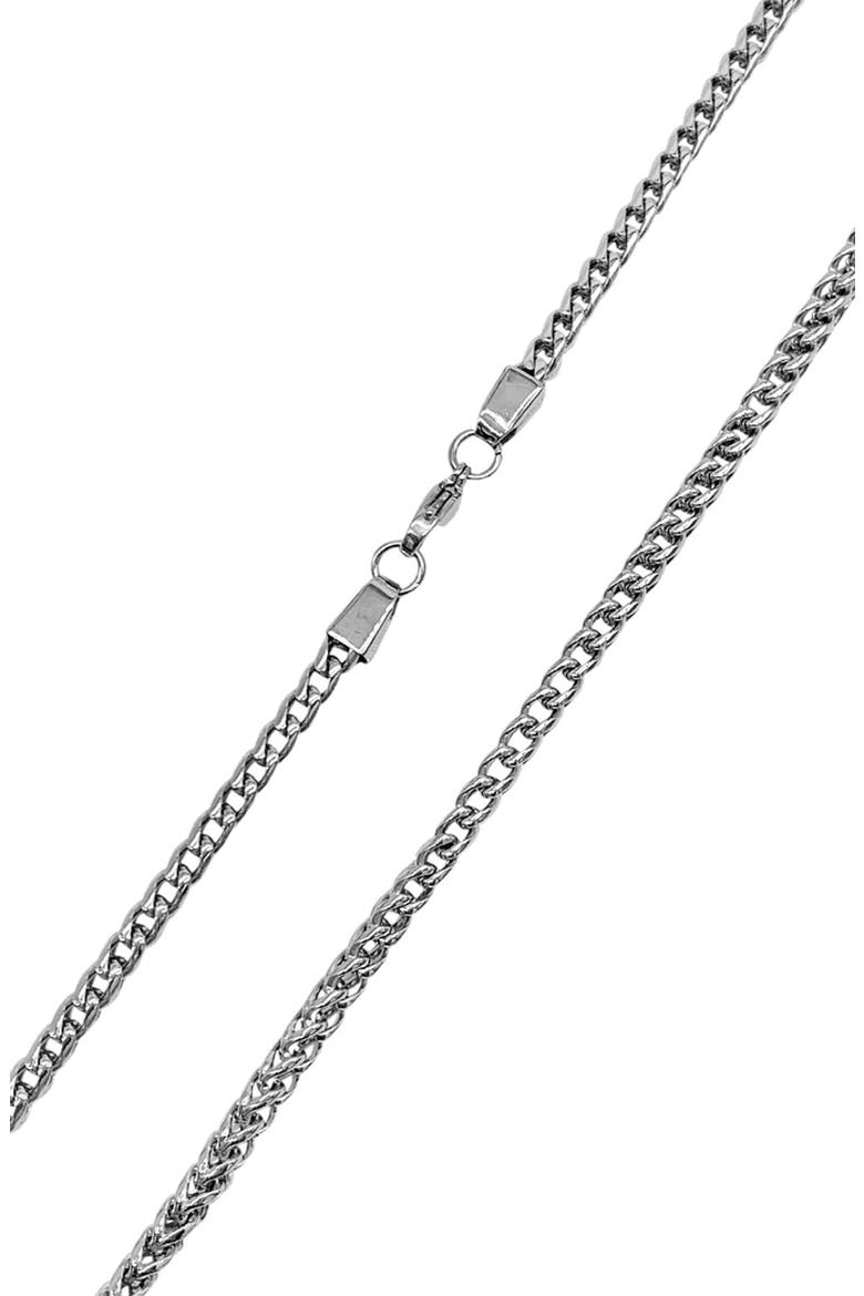 Men's Water Resistant Franco Chain Necklace, Alternate, color, SILVER