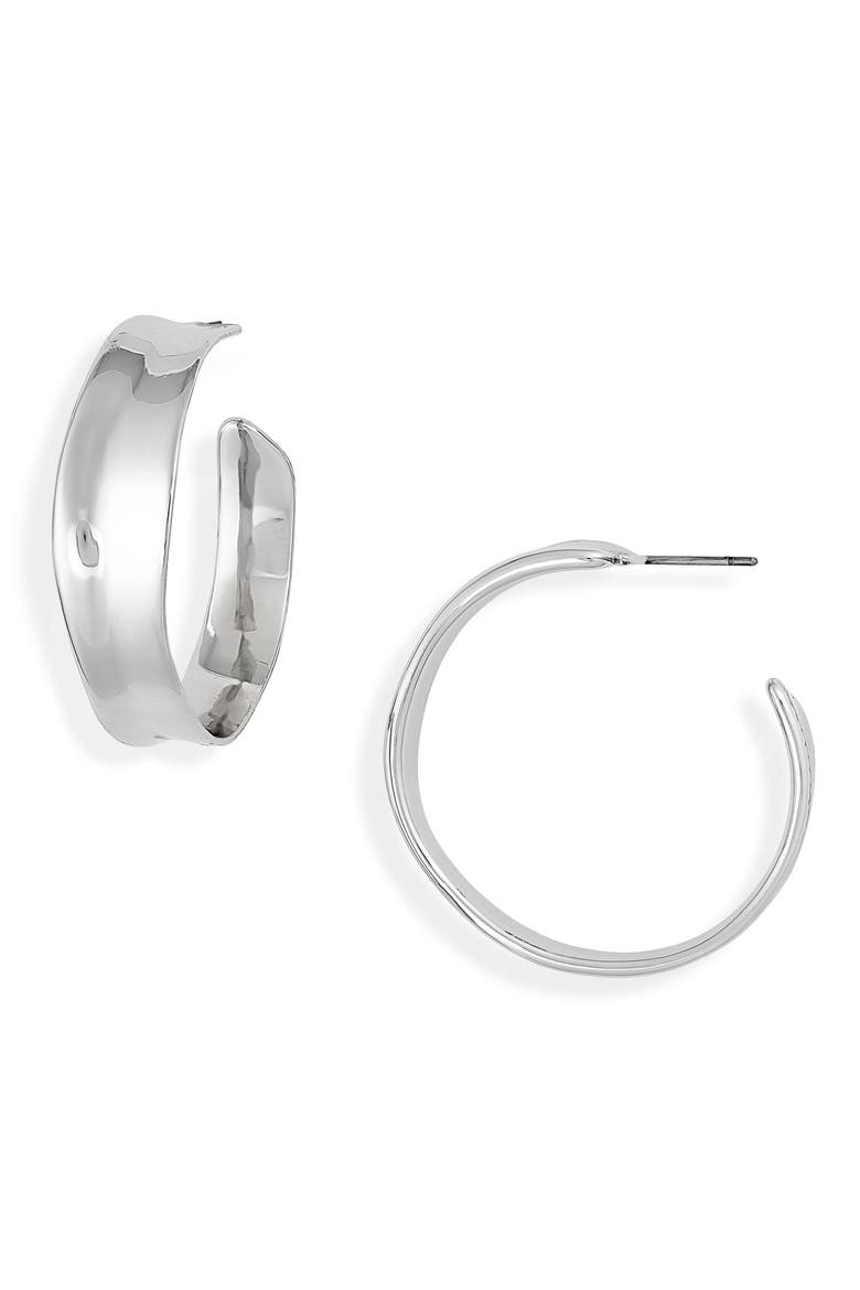 Varuna Nova Hoop Earrings, Main, color, HIGH POLISH SILVER