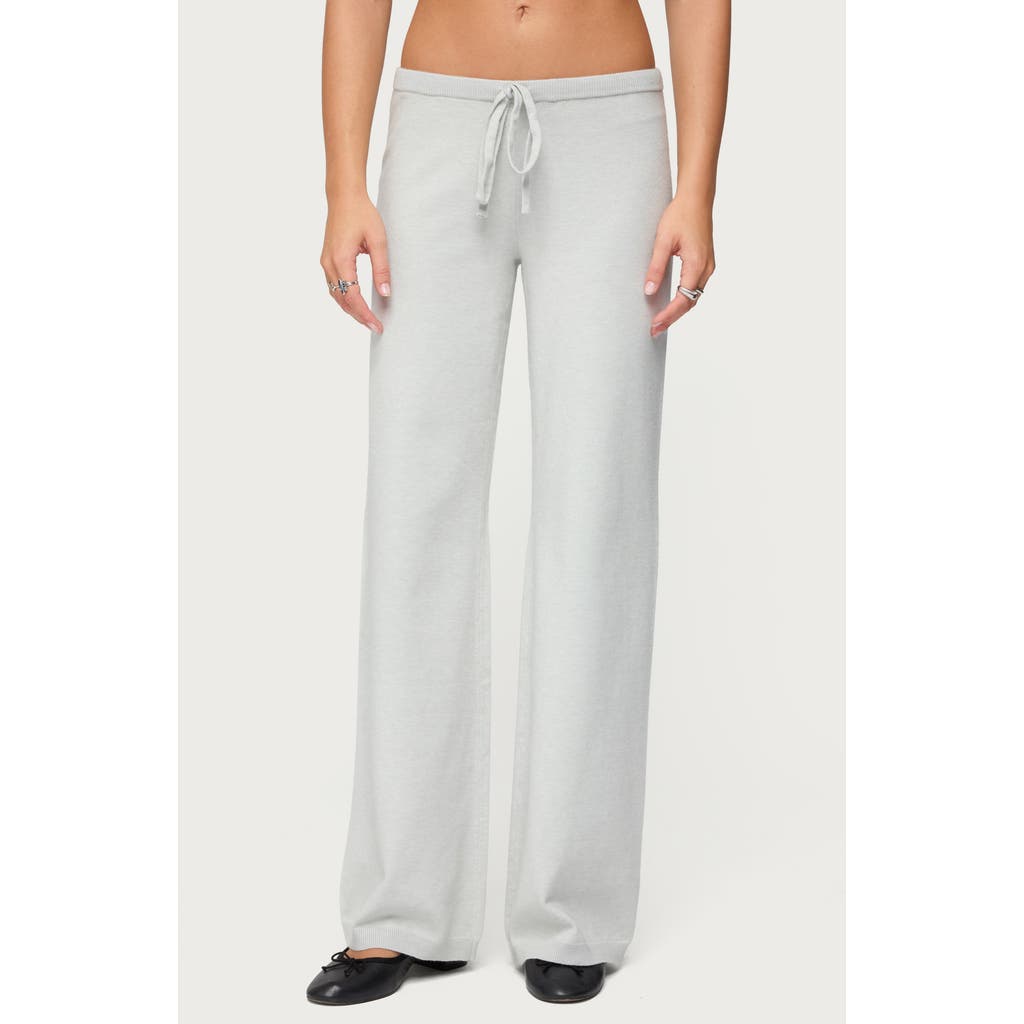 Edikted Embryn Knit Drawstring Pants In White