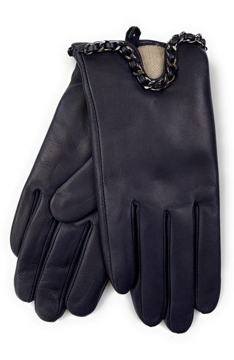 Chain Link Leather Gloves