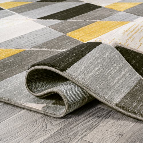 Jonathan Y Kehoe Retro Diamonds Geometric Area Rug In Yellow/gray/cream