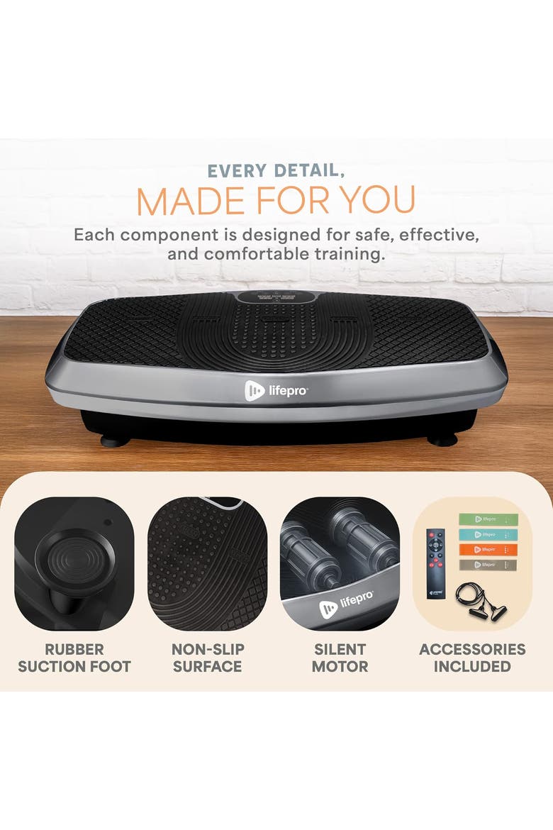 Hovert 3D Vibration Plate with Dual Motors for Strength Balance Recovery and Circulation, Alternate, color, Sliver