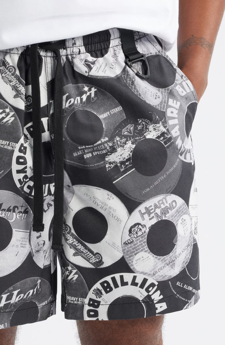 Billionaire Boys Club BB Vinyls Drawstring Knit Shorts, Alternate, color, Black