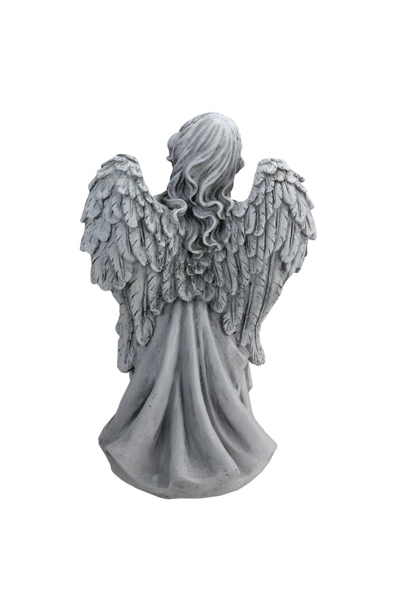 Northlight 16.5" Gray Angel Decorative Outdoor Garden Bird Feeder Statue, Alternate, color, Gray
