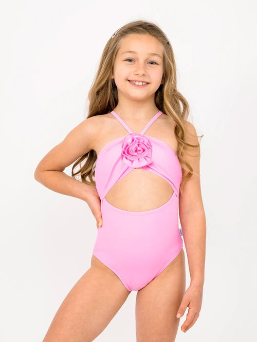 LIMEAPPLE LIMEAPPLE ROSETTE HALTER ONE PIECE SWIMSUIT