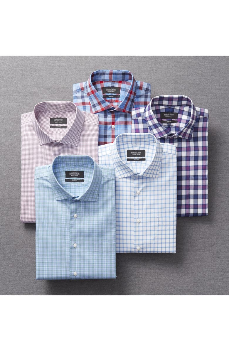 NORDSTROM MEN'S SHOP Trim Fit Check Dress Shirt, Alternate, color, 