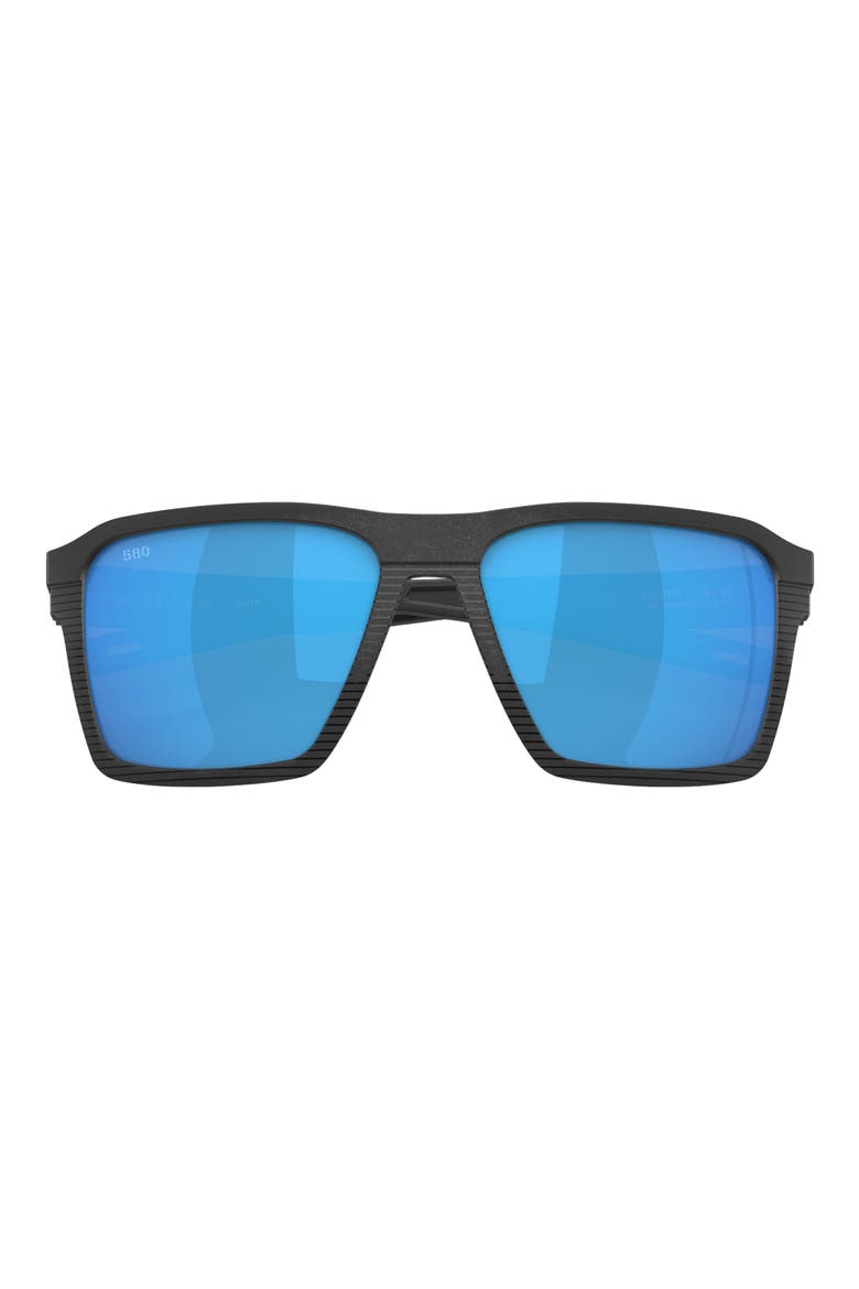 Antille 58mm Polarized Square Sunglasses, Alternate, color, BLUE MIRROR