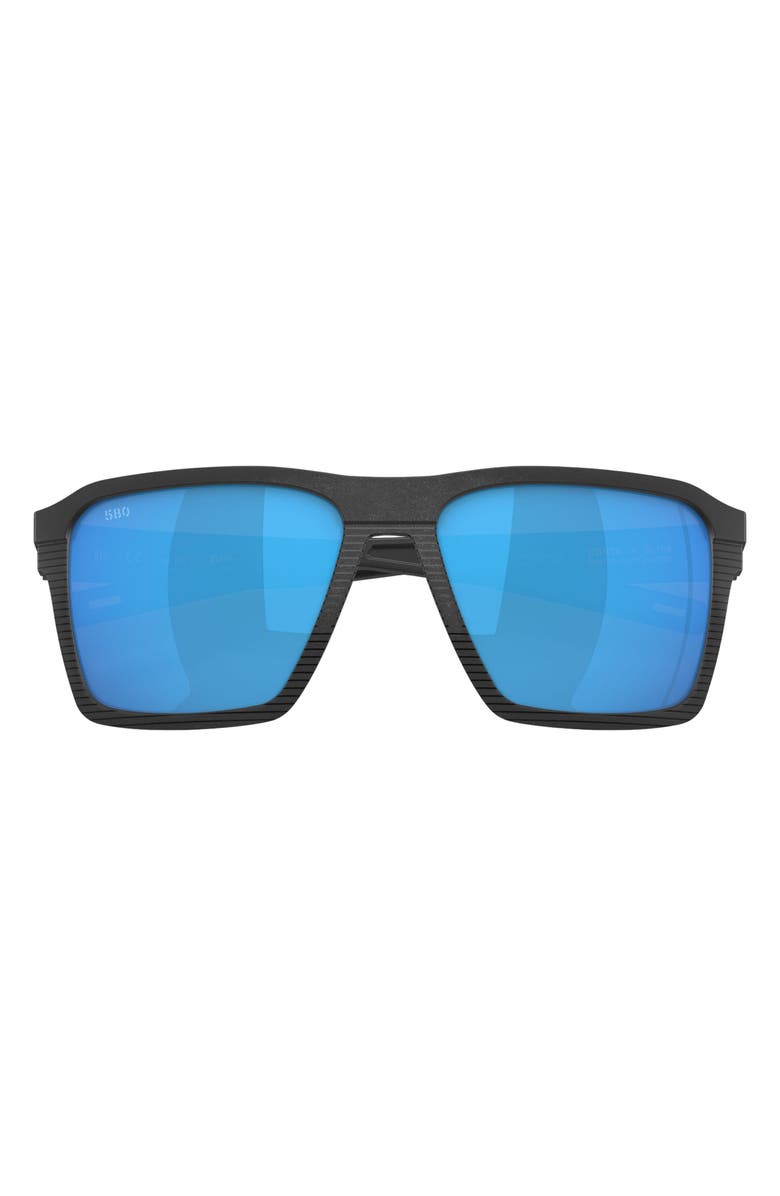 Costa Del Mar Antille 58mm Polarized Square Sunglasses, Alternate, color, Blue Mirror