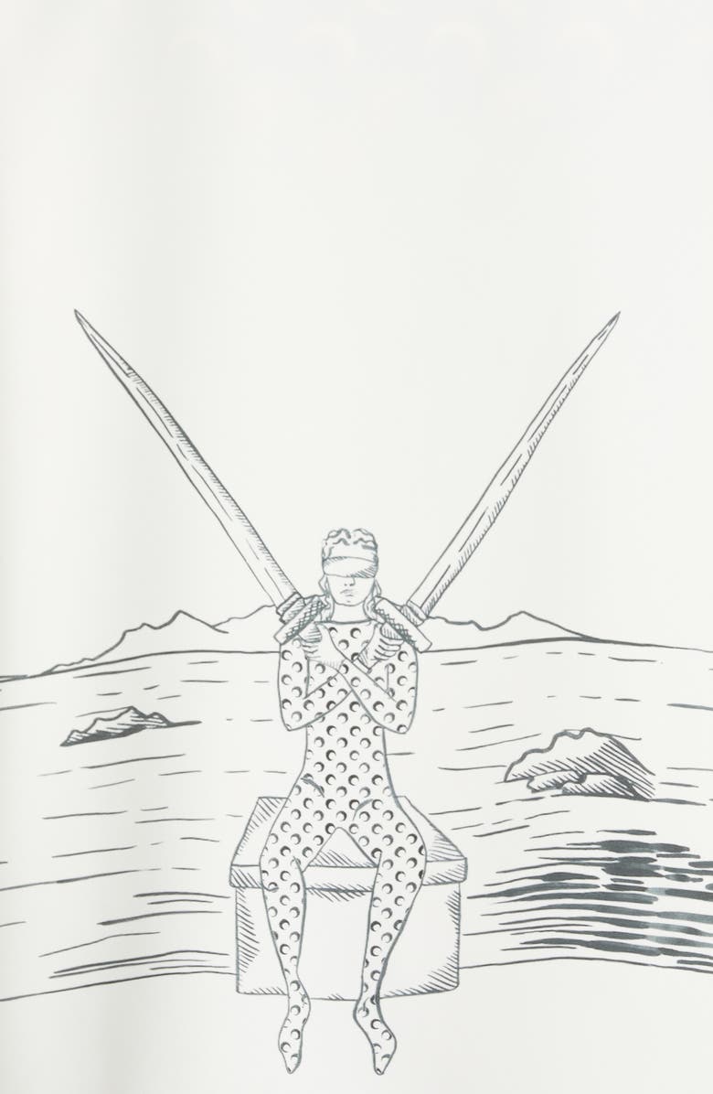 Marine Serre Unisex Lunar Reading Print Satin Blouse, Alternate, color, 