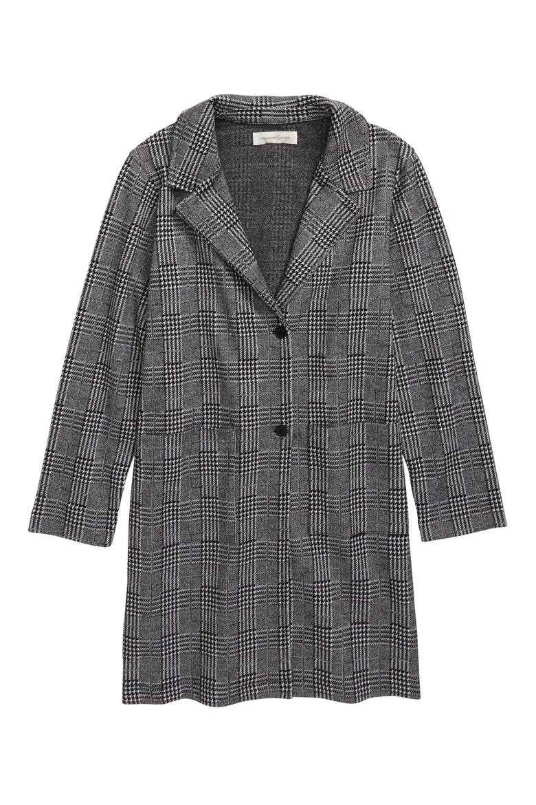 Easy Plaid Duster, Main, color, BLACK- WHITE PLAID