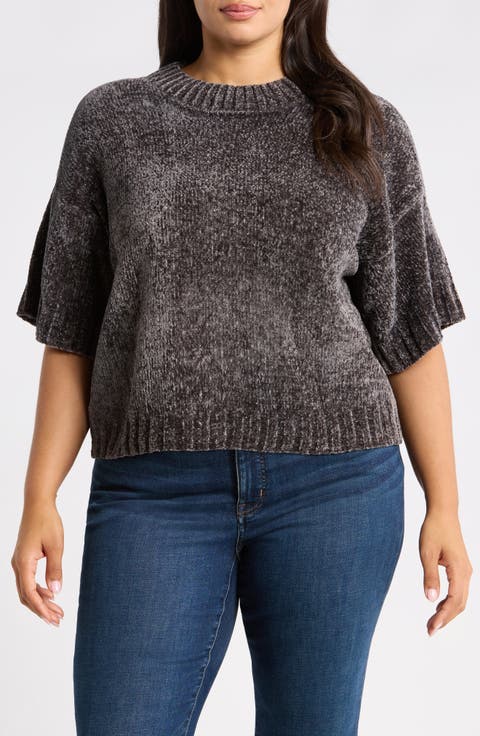 Broome Metallic Short Sleeve Crop Sweater