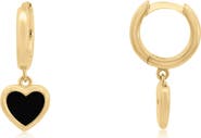 The Lovery Fine Jewelry Mini Onyx Heart Dangle Earrings