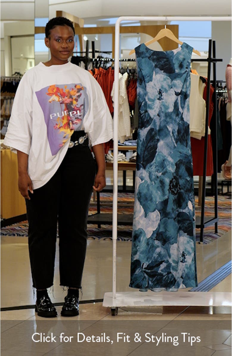 Abstract Floral Cowl Back Gown, sales video thumbnail