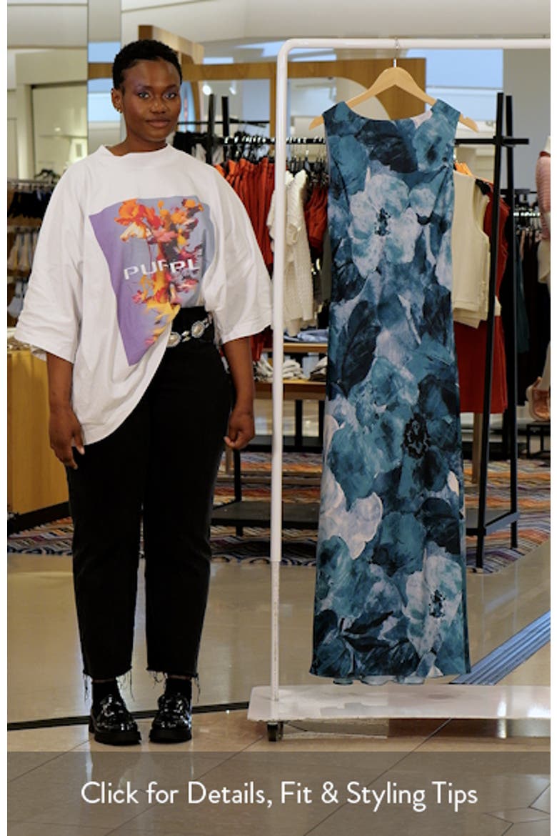 Abstract Floral Cowl Back Gown video