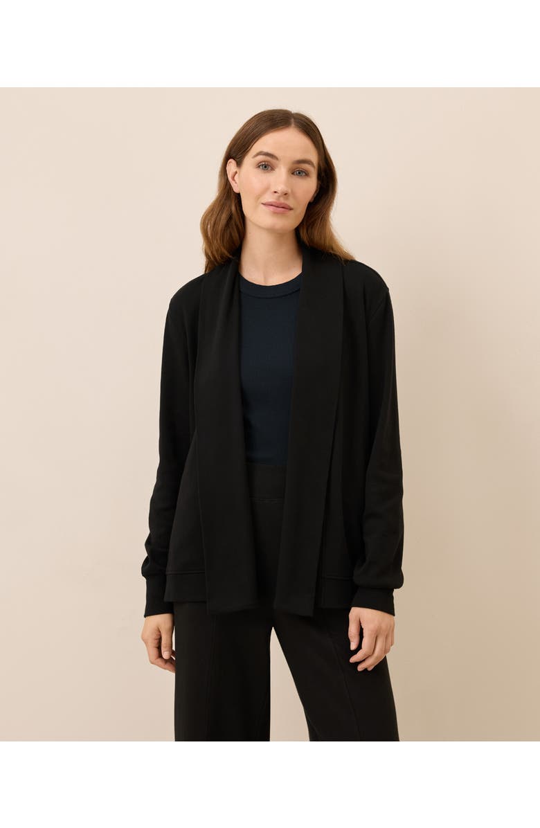 Pact Airplane Short Drape Cardigan, Main, color, Black