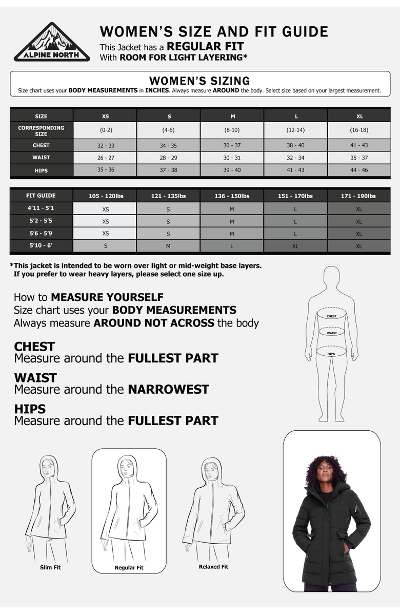 Alpine North KOOTNEY - Vegan Down Mid-Length Parka Coat, Alternate, color, Black