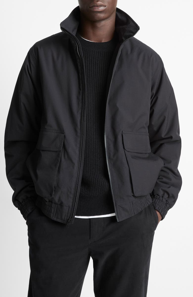 Vince Ripstop Bomber Jacket, Main, color, Black