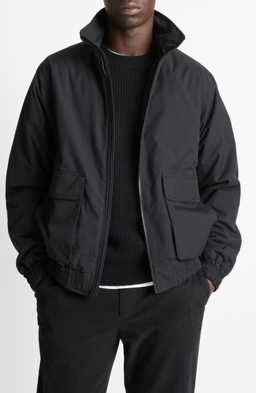 Vince Ripstop Bomber Jacket In Black