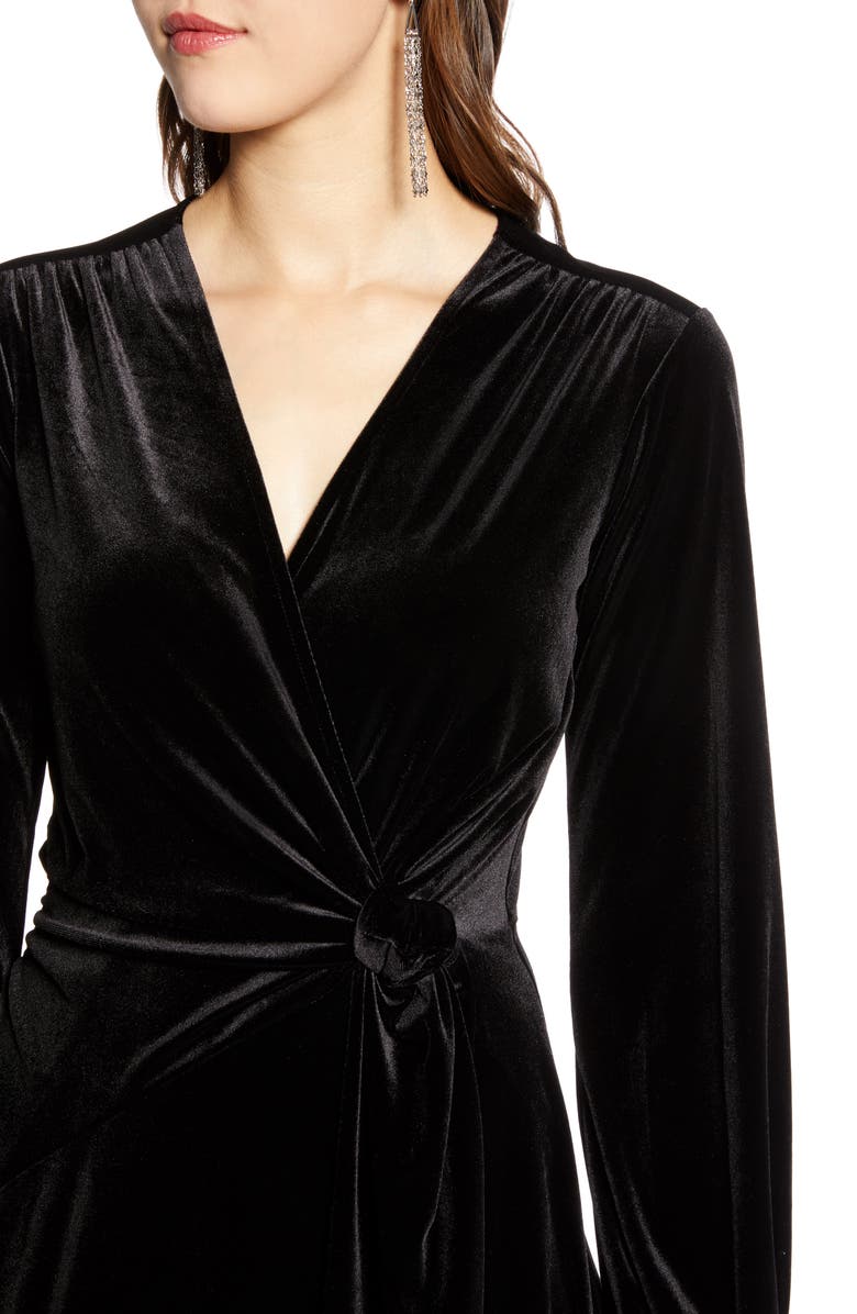 Halogen<sup>®</sup> Velvet Faux Wrap Dress, Alternate, color, 