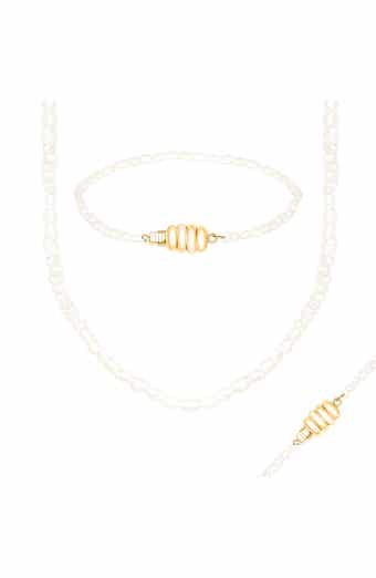SPLENDID PEARLS Freshwater Pearl Necklace & Bracelet Set