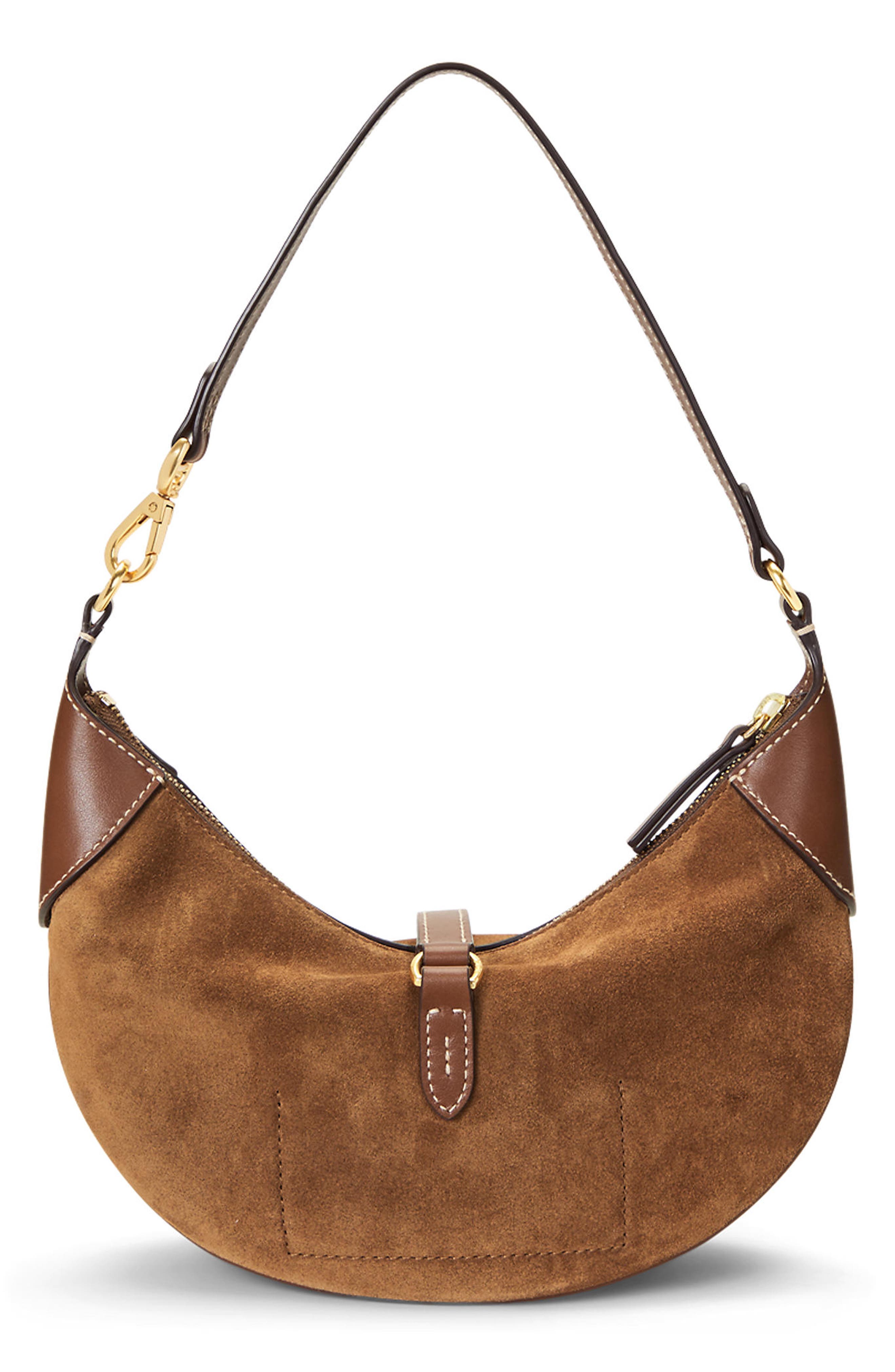 Polo Ralph Lauren Mini Polo ID Suede Shoulder Bag, Alternate, color, 