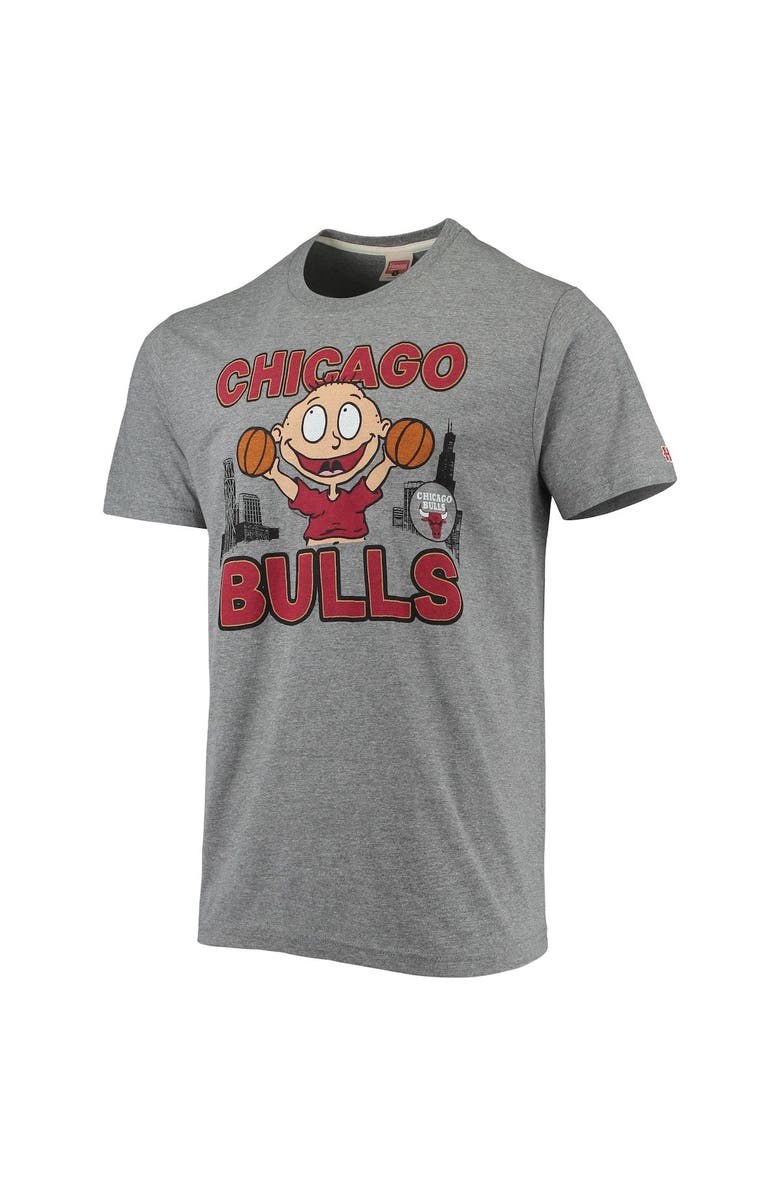 Homage Men's Homage Heathered Gray Chicago Bulls NBA x Rugrats Tri-Blend T-Shirt, Alternate, color, Heather Gray