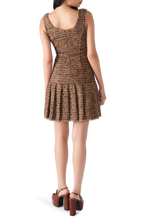 Steve Madden Avie Pleat Detail Tweed Minidress In Animal Print