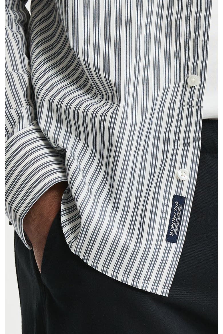 Hayati Cotton Button-Down Shirt, Alternate, color, Grey Stripe