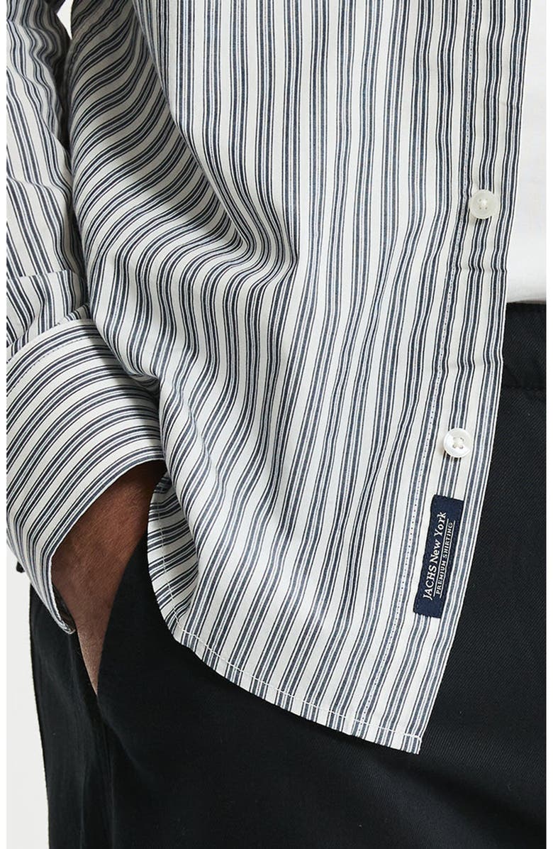 JACHS Hayati Cotton Button-Down Shirt, Alternate, color, Grey Stripe