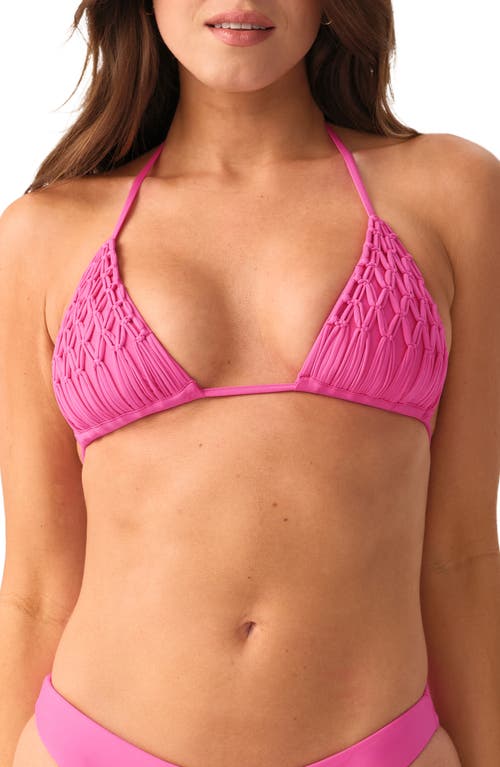 Pq Swim Lila Macramé Triangle Bikini Top In Pink