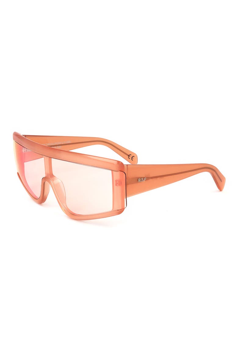 61mm Mask Shield Sunglasses, Alternate, color, ORANGE/ DARK GREY