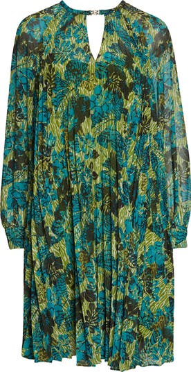 MAX MARA ワンピース Floral plisse ette midi 1035615 Cotton pleated skirt, ecru | 