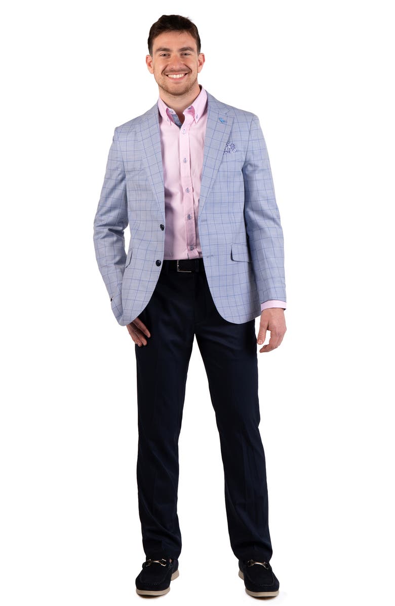 TailorByrd Mini Windowpane Sport Coat, Alternate, color, Light Blue