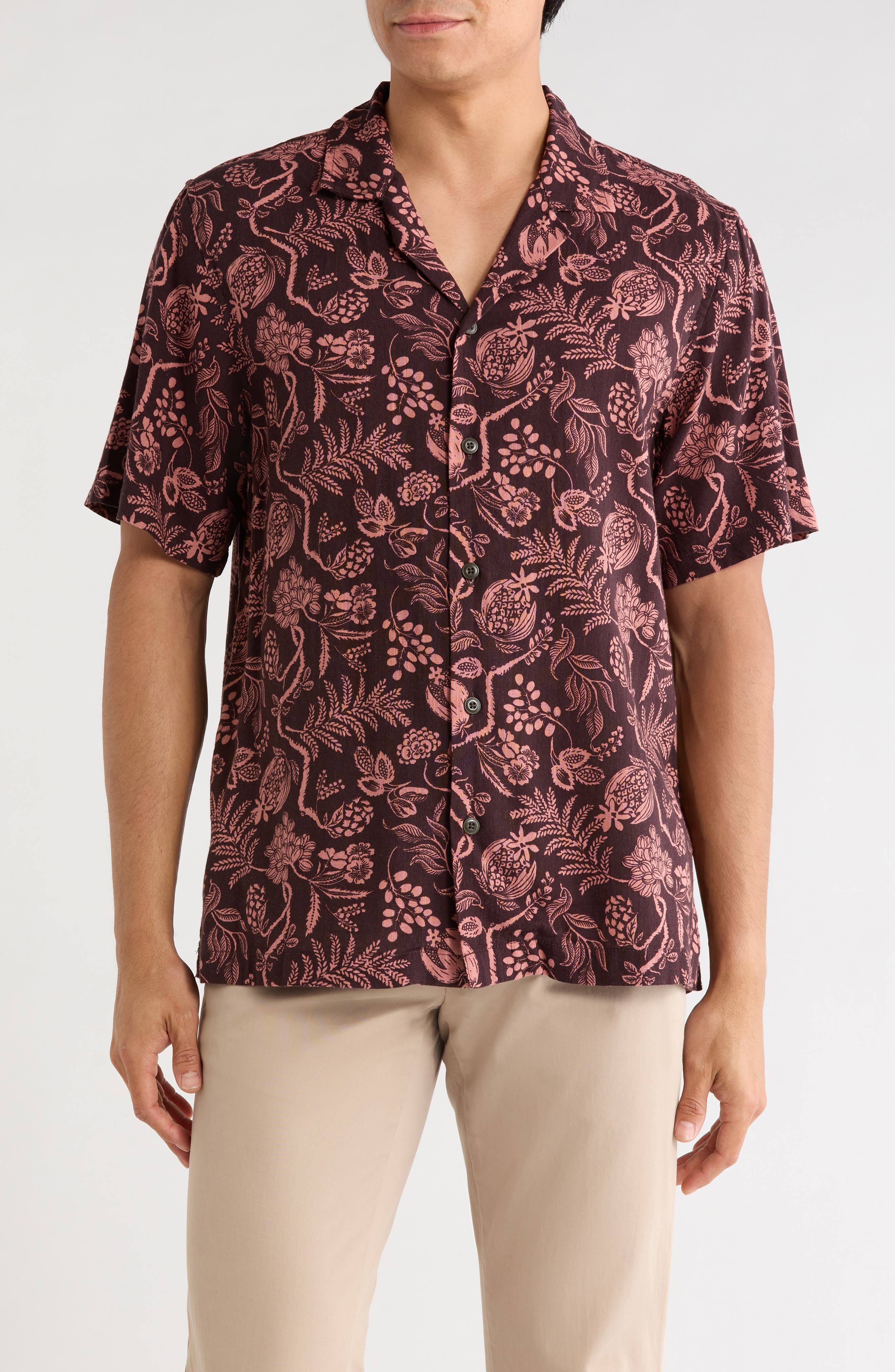 Floral Motif Camp Shirt