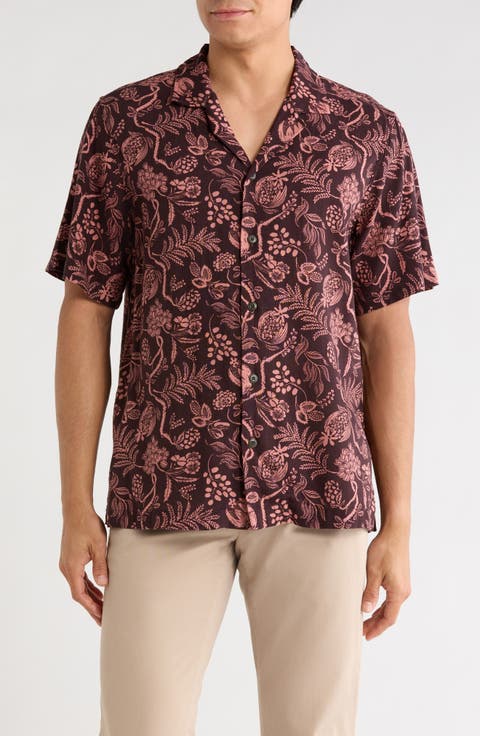 Floral Motif Camp Shirt