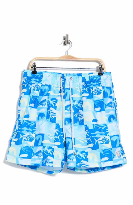 Fish Print Volley Swim Trunks