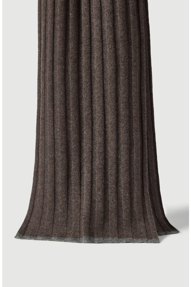 Cashmere rib knit scarf, Main, color, Pine Cone Brown