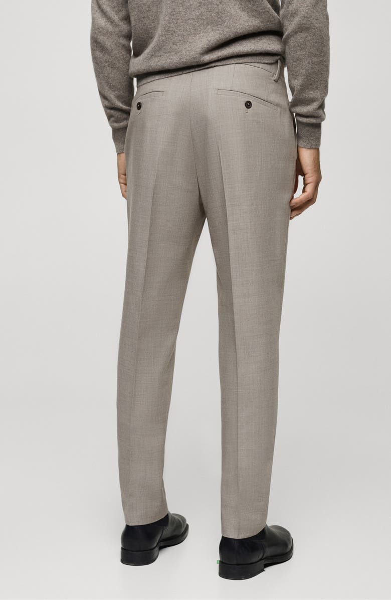 MANGO Slim Fit Virgin Wool Dress Pants, Alternate, color, Mink Grey