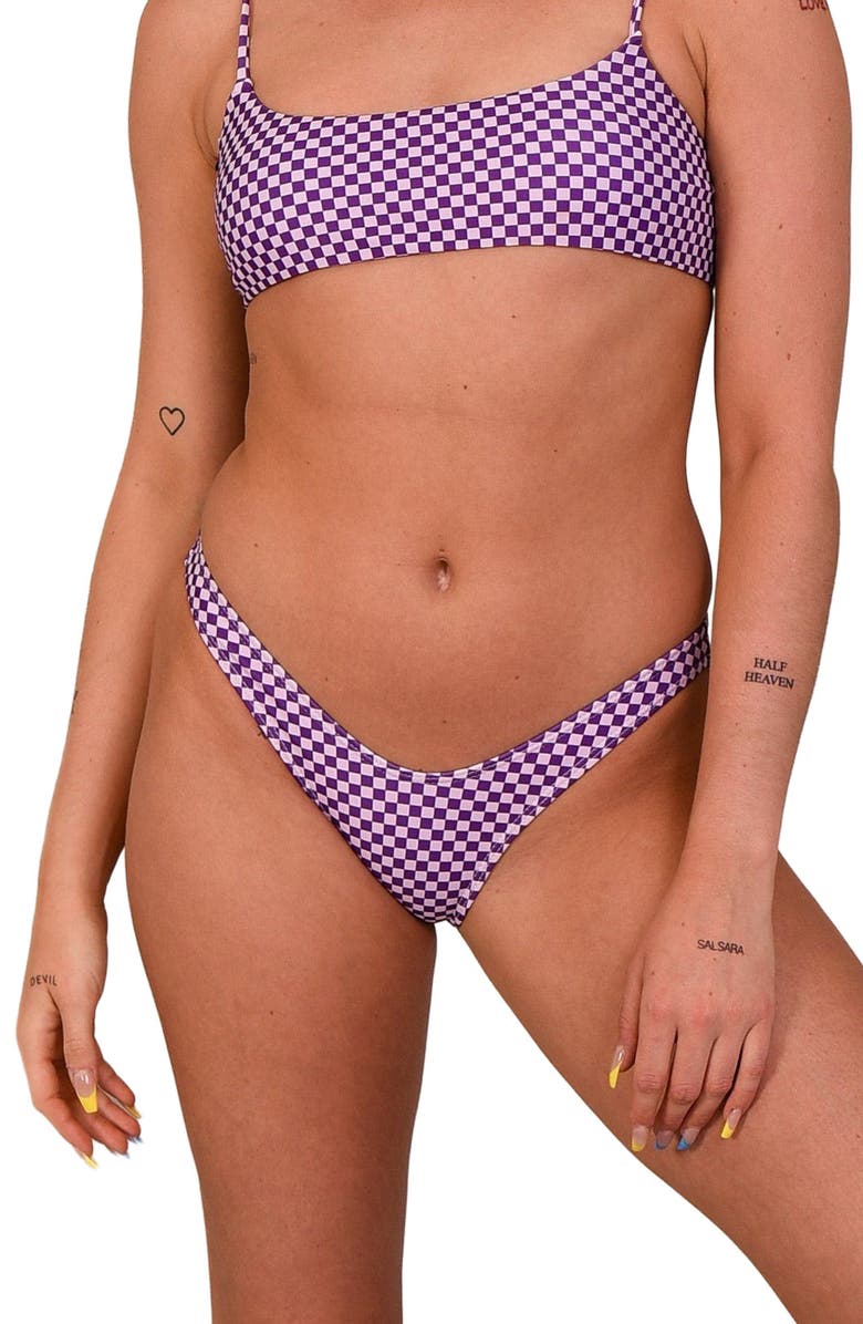 OOSC Checkmate Brazilian Bikini Bottoms, Alternate, color, Multi