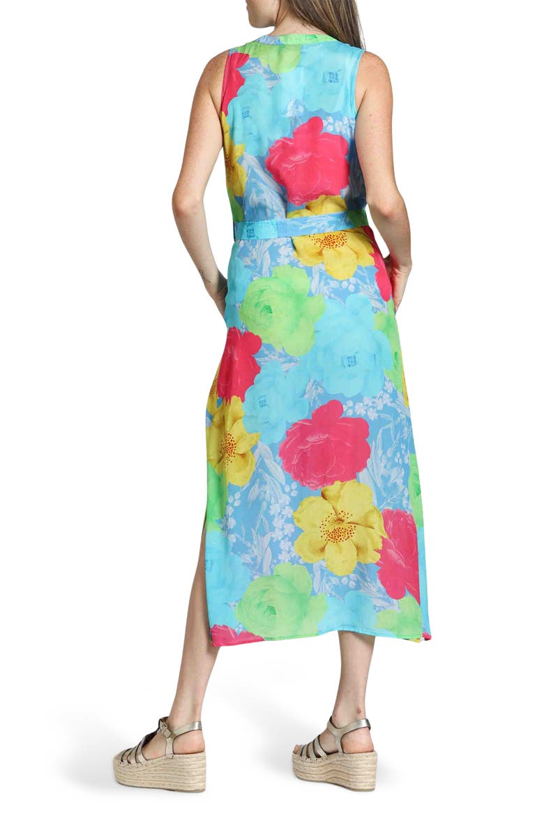 Print Sleeveless Maxi Shirtdress, Alternate, color, BLUE MULTI