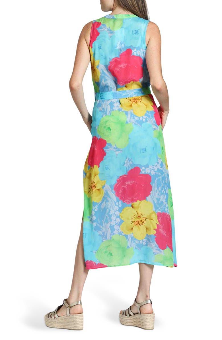 APNY Print Sleeveless Maxi Shirtdress, Alternate, color, Blue Multi