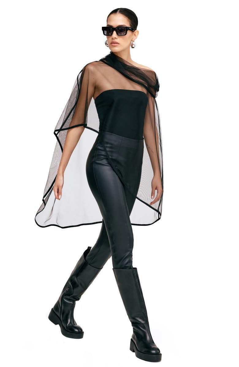 Marcella Straiton Mesh Wrap, Alternate, color, Black